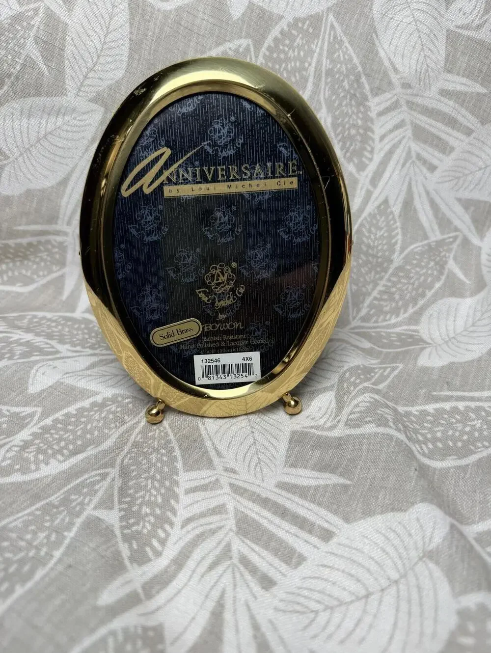 Louis Michel Cie Anniversaire Solid Brass Oval Picture Frame 4x6